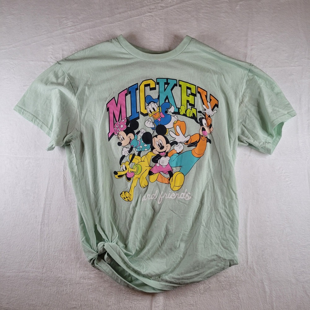 Disney Mickey and Friends Mint Green Graphic T-Shirt Large MMM032BUAFWP12